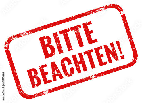 Bitte beachten Stempel rot