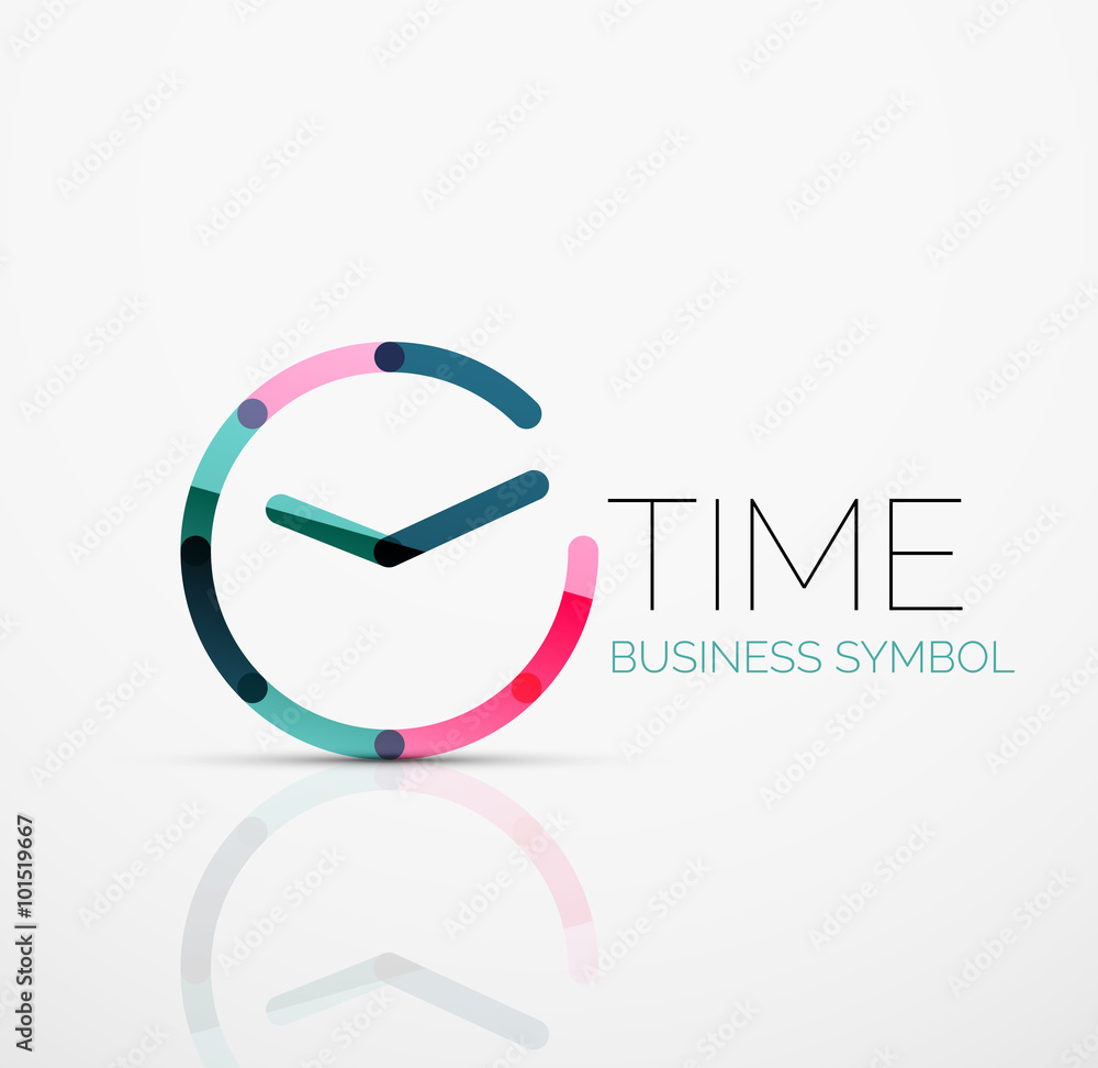 Vector abstract logo idea, time concept or clock business icon. Creative logotype design template Vector abstract logo idea, time concept or clock business icon. Creative logotype design template