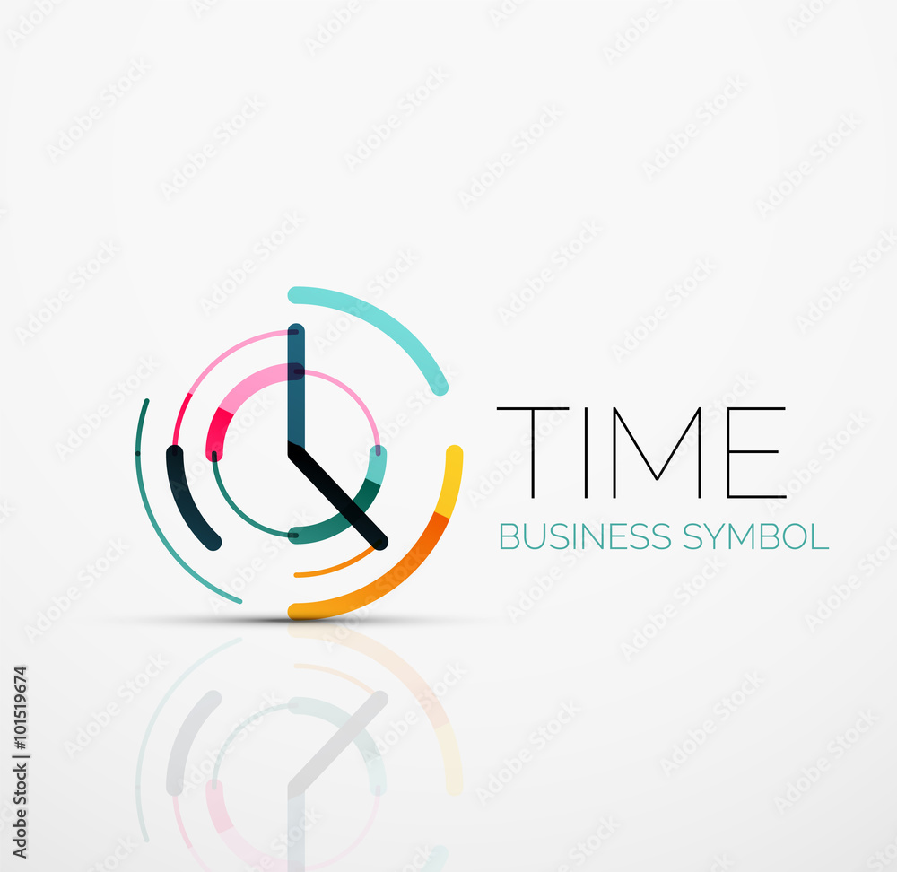 Vector abstract logo idea, time concept or clock business icon. Creative logotype design template Vector abstract logo idea, time concept or clock business icon. Creative logotype design template