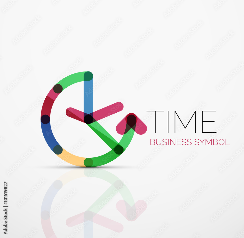 Vector abstract logo idea, time concept or clock business icon. Creative logotype design template Vector abstract logo idea, time concept or clock business icon. Creative logotype design template