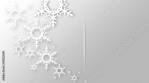 Abstract white winter background with falling snowflakes