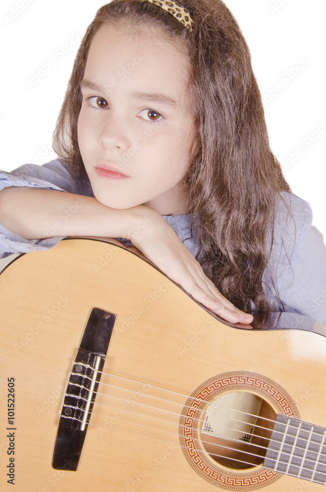 Fototapeta premium Girl and a guitar