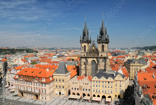 top views of the old town in Prague, Czech Republic
