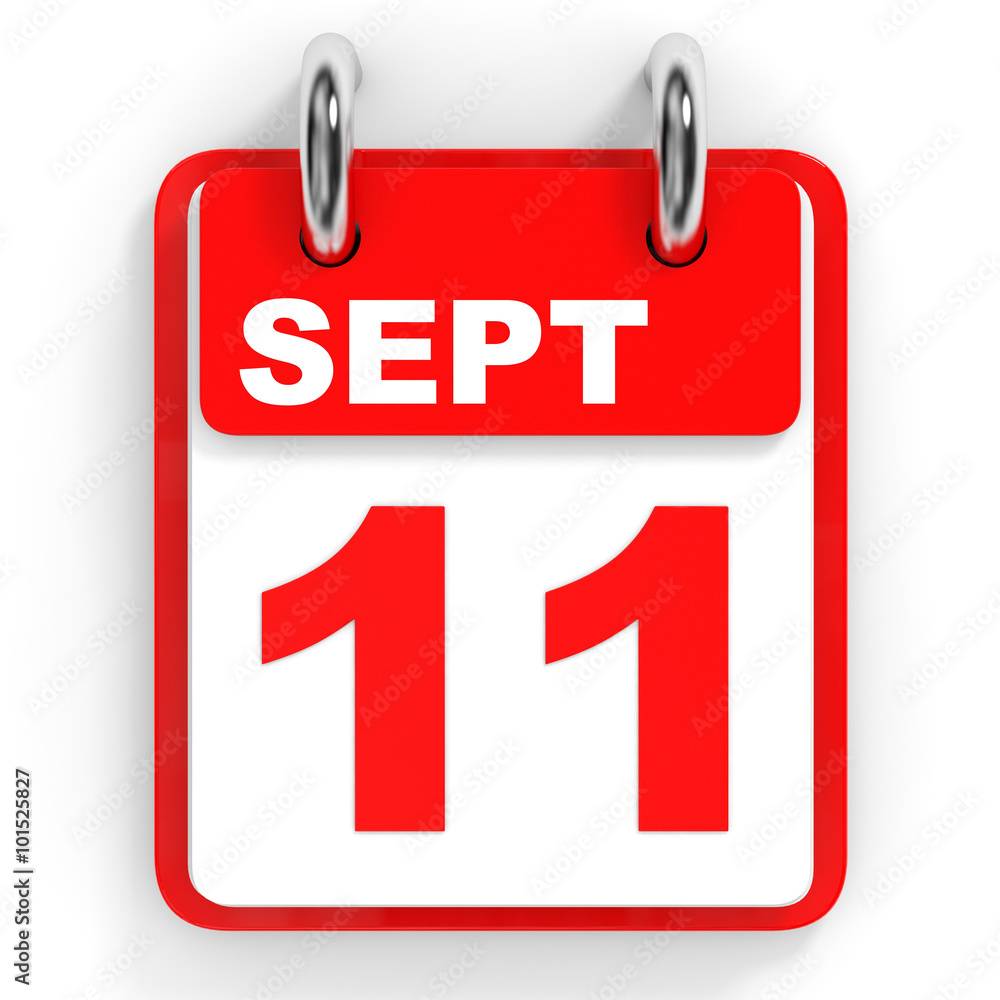 Calendar on white background. 11 September. Calendar on white background. 11 September.