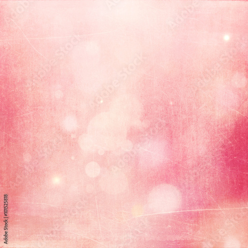 Soft Pink Bokeh Retro Background with Scratches