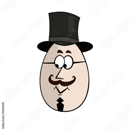 Cartoon Egg Face Character