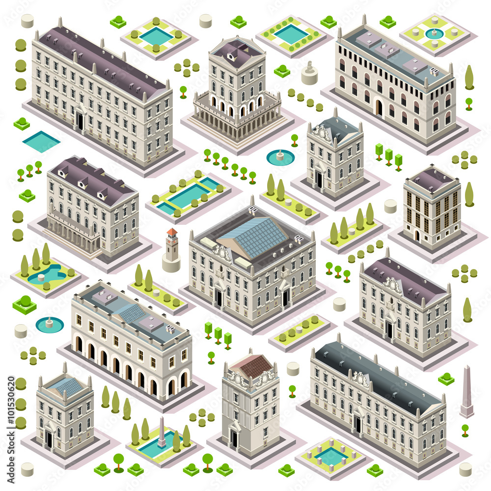 City Map Set 06 Tiles Isometric