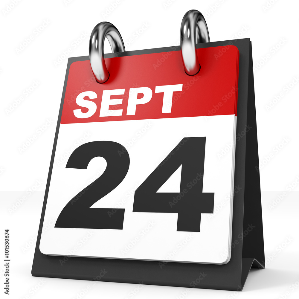Calendar on white background. 24 September. Calendar on white background. 24 September.