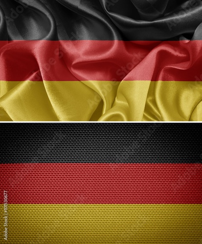 The Federal Republic of Germany, set cloth flags in the background photo