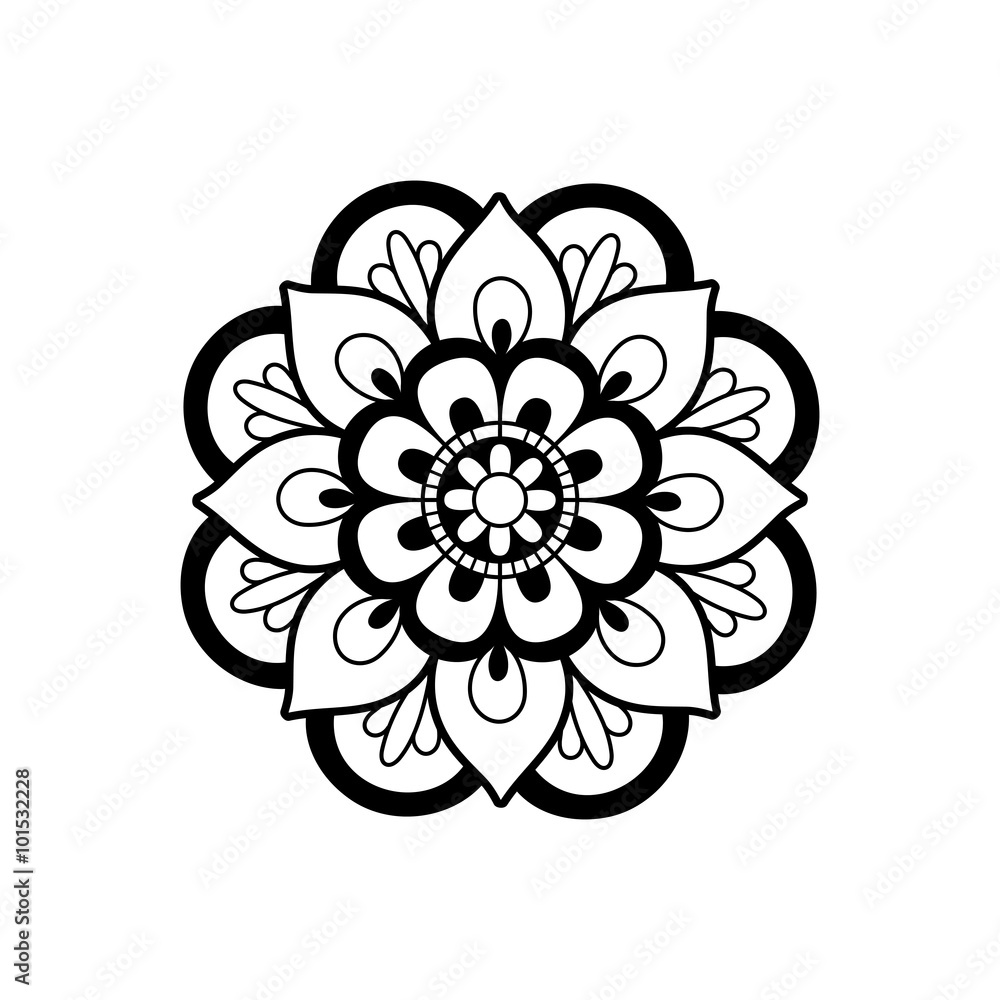 black and white mandala. Vector element for design