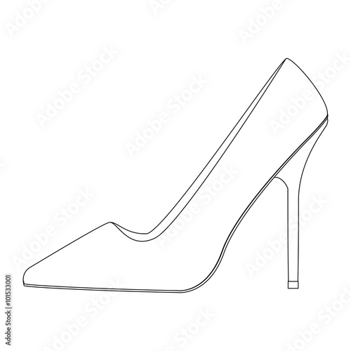 Women's high heels shoe. icon.