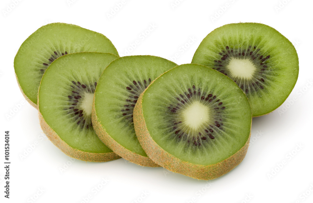 Fototapeta premium sliced Kiwi fruit isolated on white background cutout