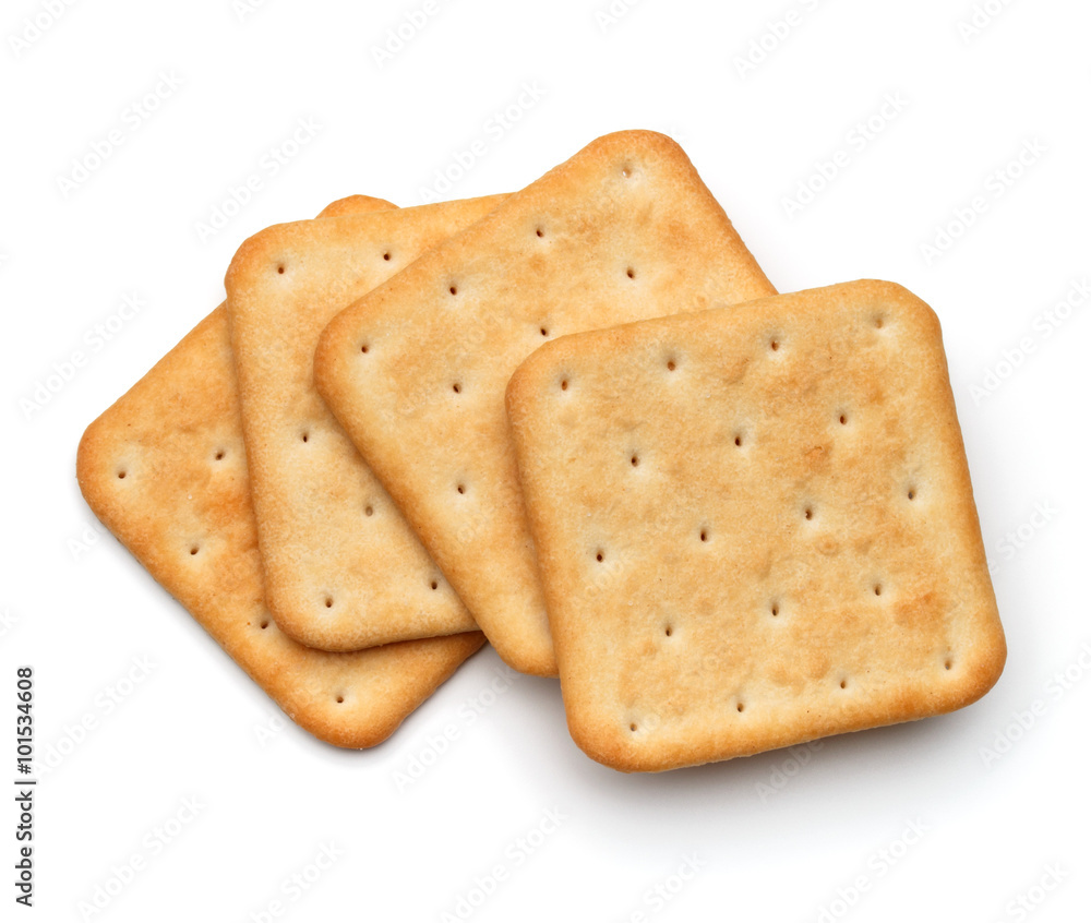 Dry cracker cookies isolated on white background cutout Dry cracker cookies isolated on white background cutout