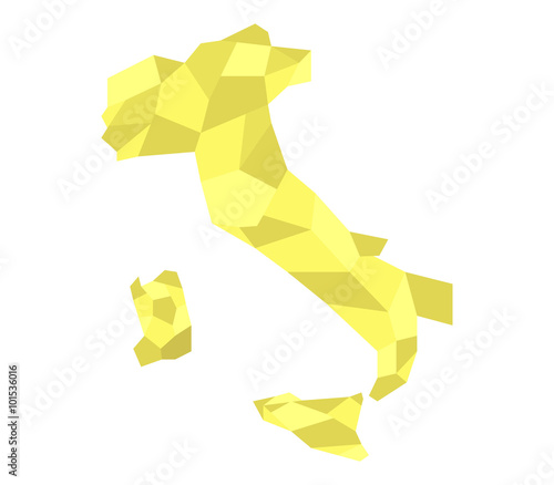 map Italy in low poly