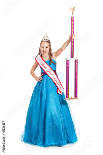 Photography Pageant: Pageant Winner Holds Trophy In Air