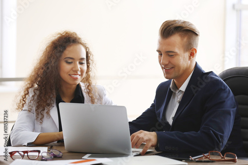 Businessman and businesswom...