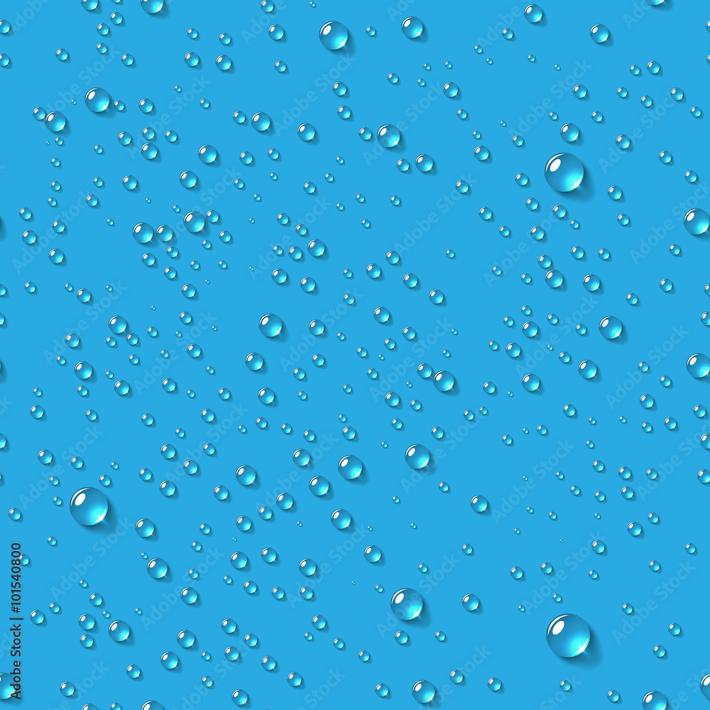 Water Transparent Drops Seamless Pattern