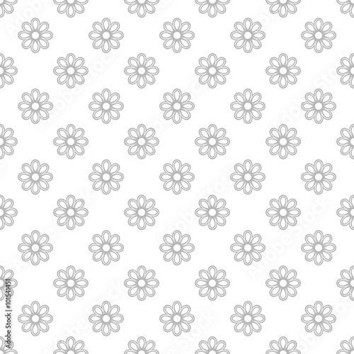 Floral vector light silver ornament. Seamless abstract classic fine pattern