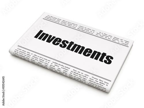 Banking concept: newspaper headline Investments