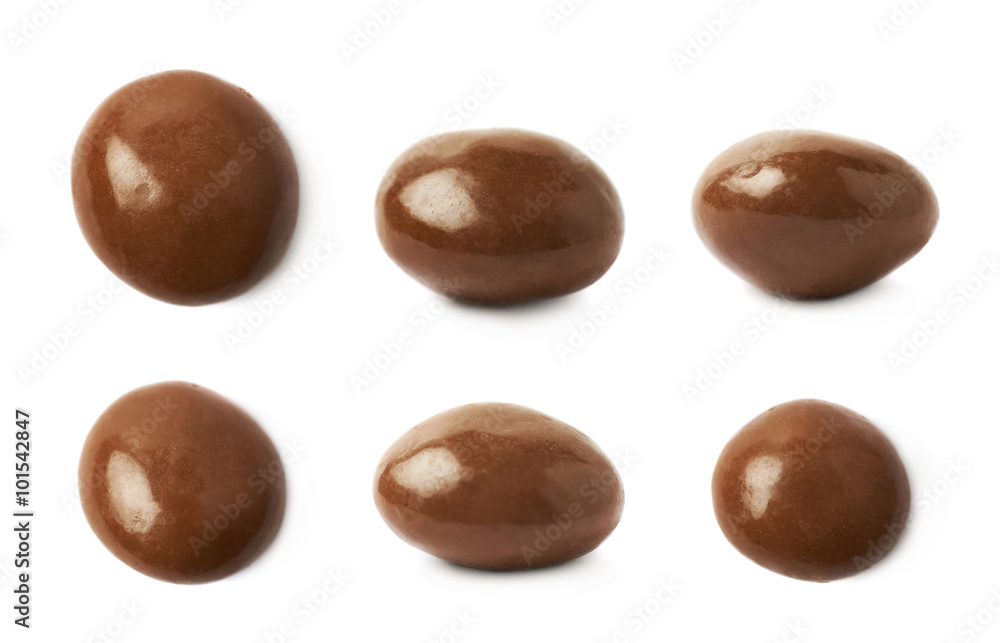 Chocolate glazed nut candy isolated Chocolate glazed nut candy isolated