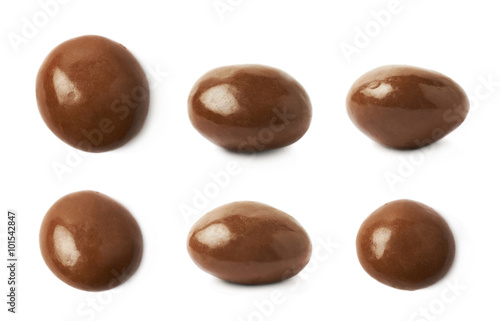 Chocolate glazed nut candy isolated