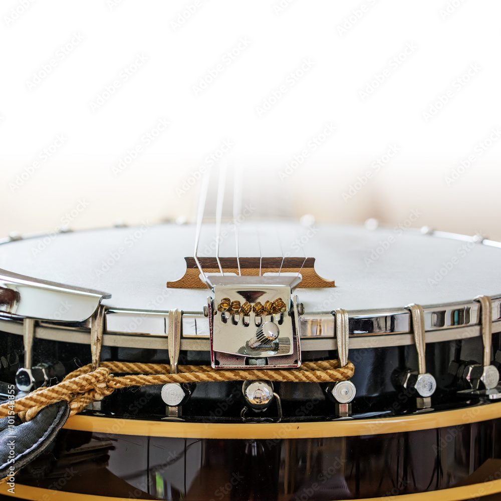 Φωτογραφία detail of a banjo, country music instrumen, background fades to
