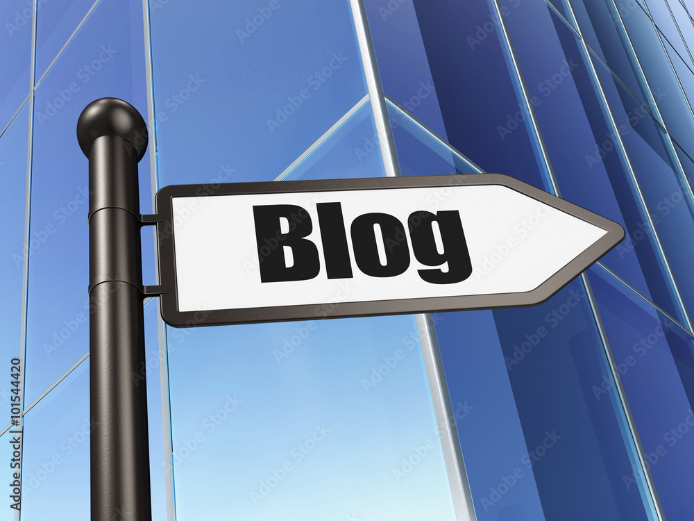 Web design concept: sign Blog on Building background Web design concept: sign Blog on Building background