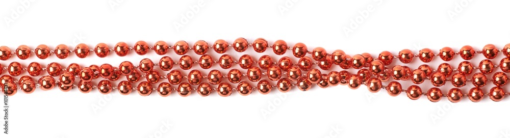 Line of beads garland thread isolated Line of beads garland thread isolated