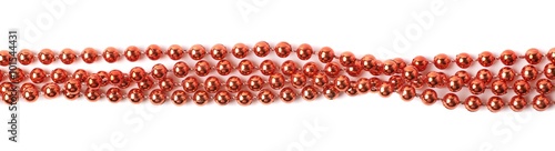 Line of beads garland thread isolated