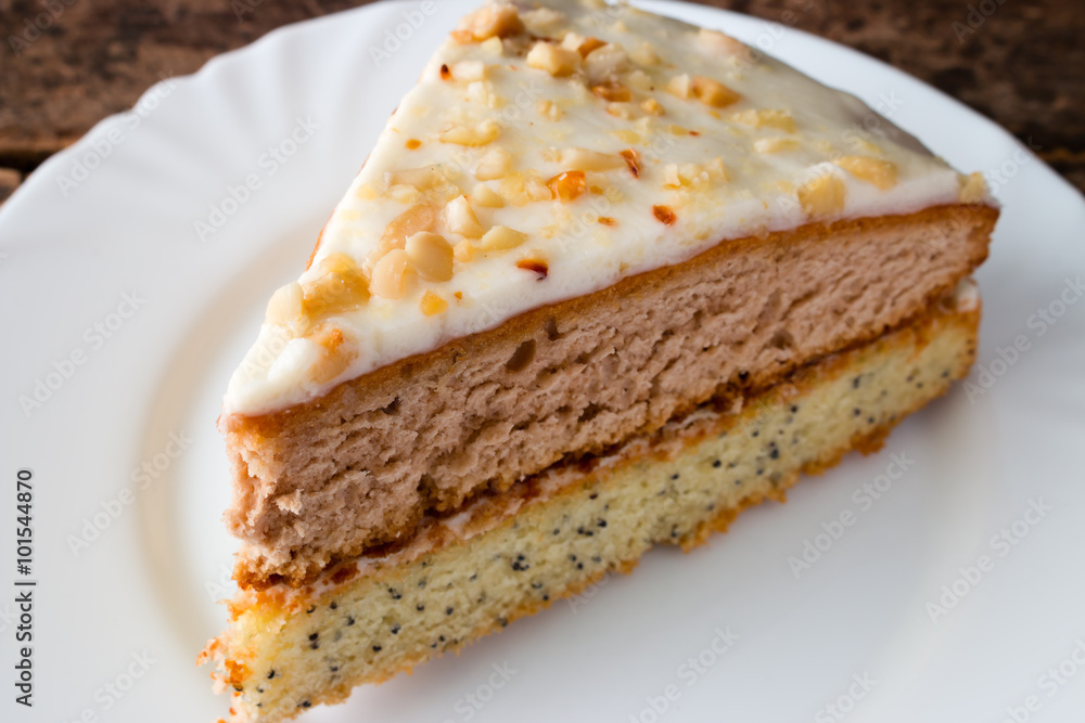 cut a piece of cake on a white plate cut a piece of cake on a white plate