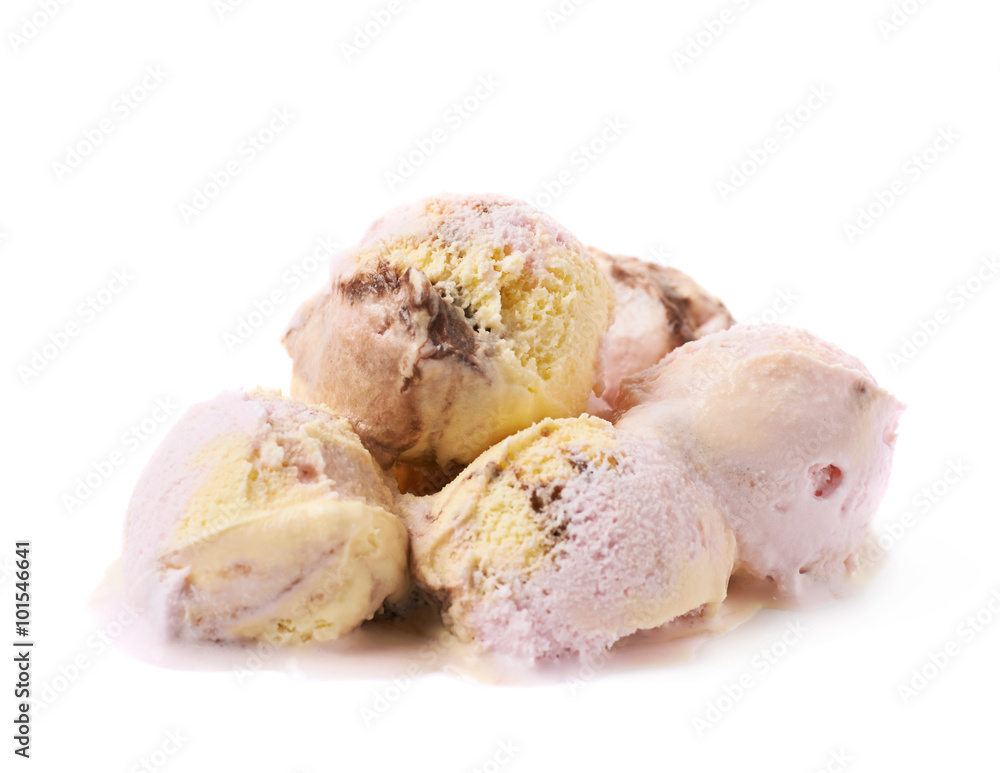 Pile of ice-cream scoops isolated Pile of ice-cream scoops isolated