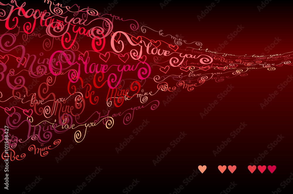 I love you words background. Valentines card I love you words background. Valentines card