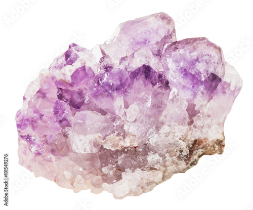 crystals of amethyst mineral gemstone isolated