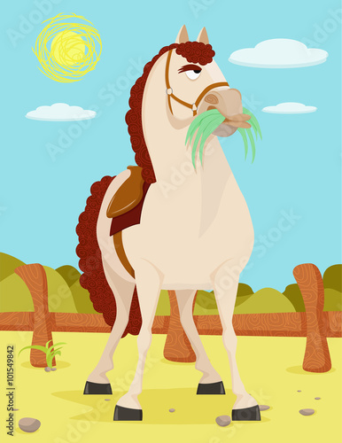 Horse in the Wild West Illustration