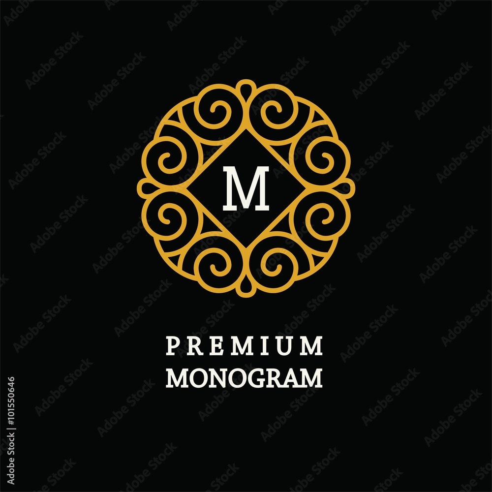 Elegant Line Art Logo and Monogram Design, vector template. Elegant Line Art Logo and Monogram Design, vector template.