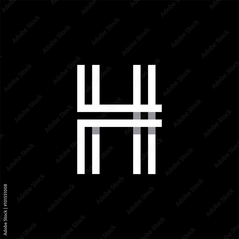 Capital letter H. Overlapping with shadows logo, monogram trendy design. Capital letter H. Overlapping with shadows logo, monogram trendy design.