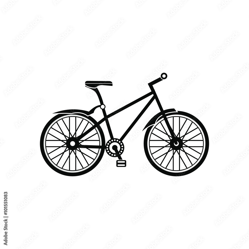 Fototapeta premium Bicycle black simple icon