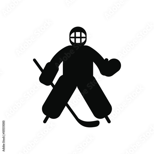 Hockey goalkeeper black simple icon