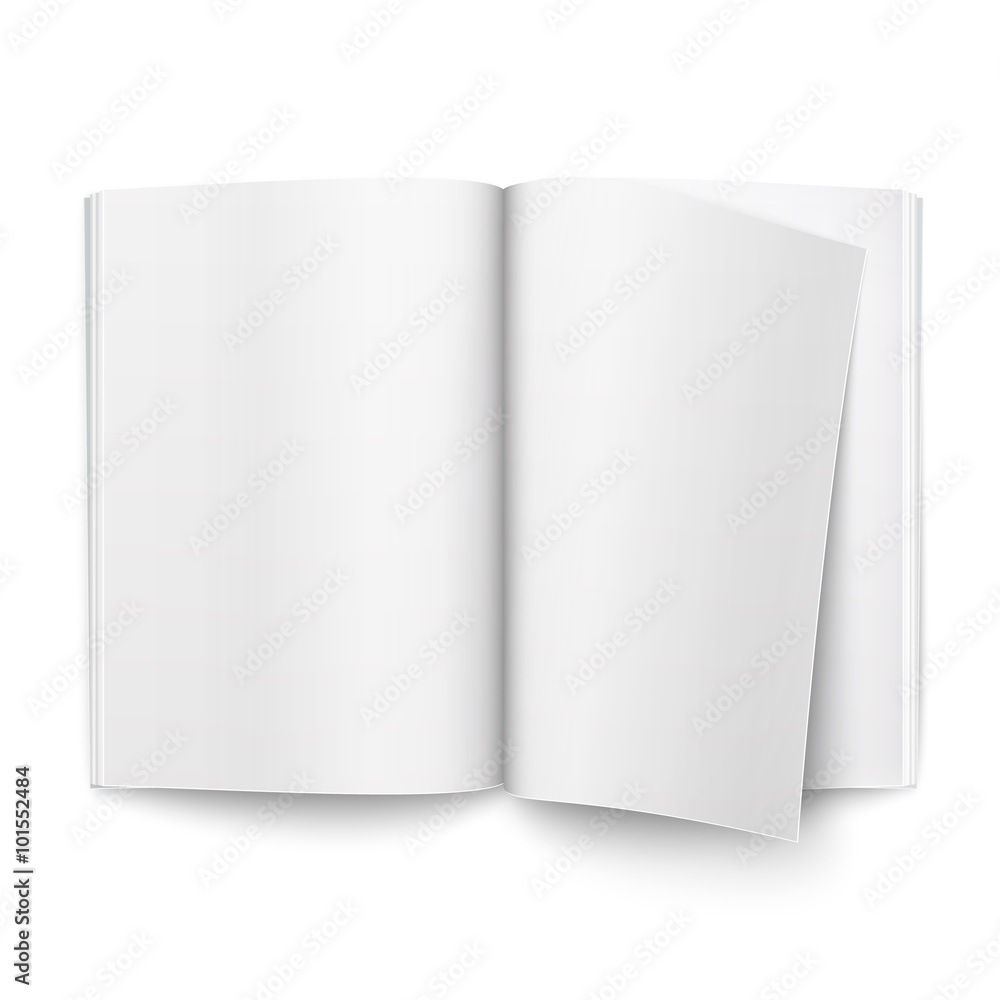 Blank open magazine template. Blank open magazine template.