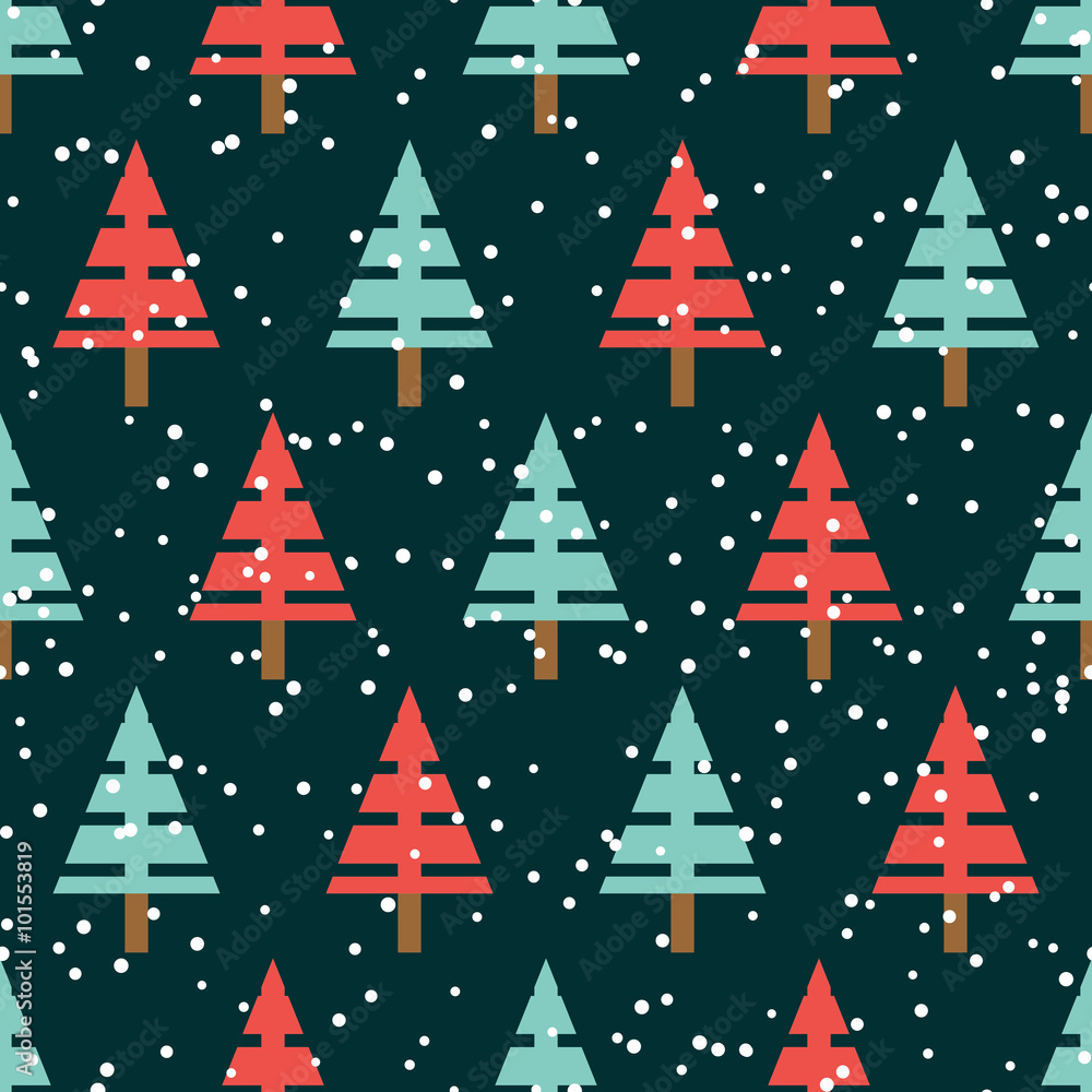 Seamless christmas pattern with christmas trees winter geometric Seamless christmas pattern with christmas trees winter geometric
