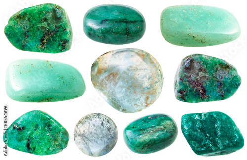 various green beryl and aquamarine gem stones photo