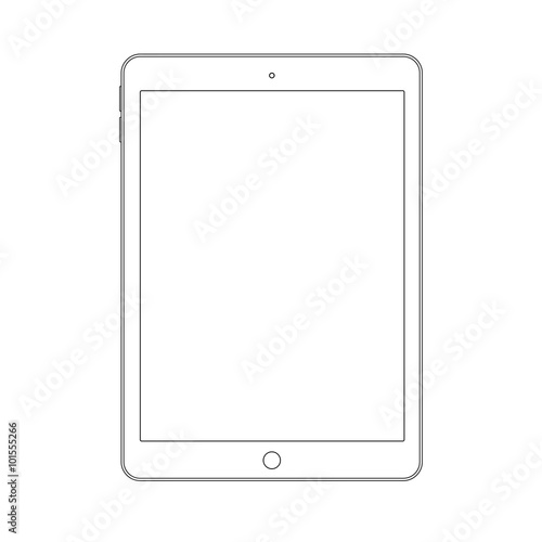 Outline drawing tablet. Elegant thin line style design.
