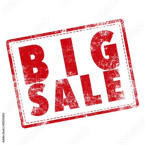 stamp word "BIG SALE" in re...