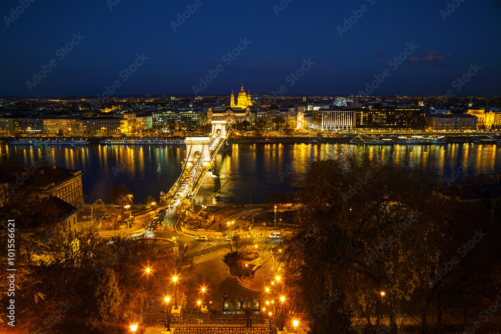 Overview of Budapest with St Stephen (St Istvan) Basilica