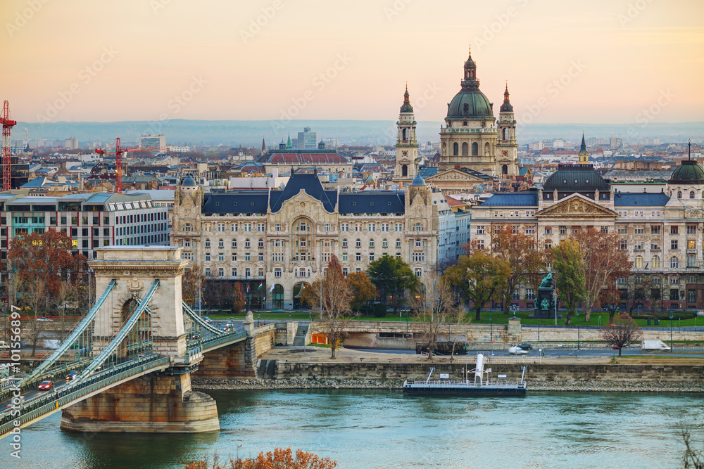 Overview of Budapest with St Stephen (St Istvan) Basilica