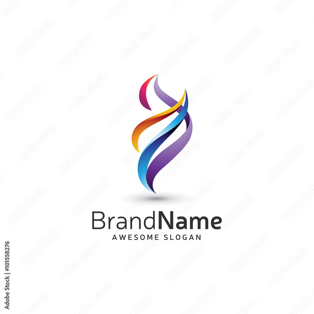 Abstract Color Flame Logo