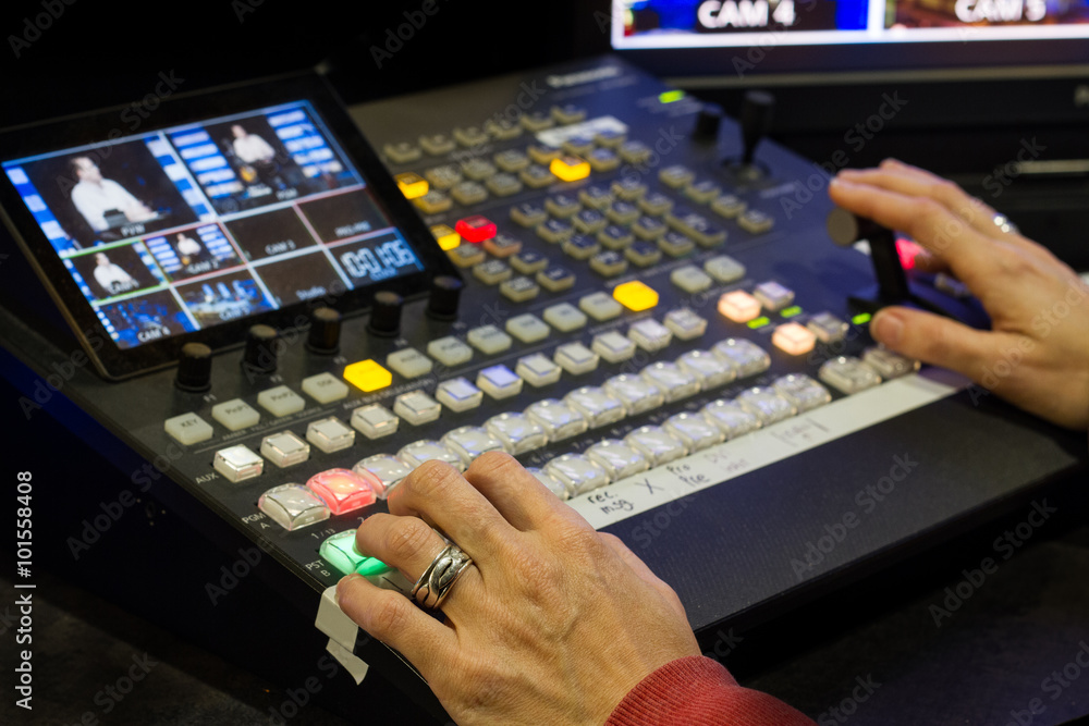 Wall Mural A video switcher used in live video production