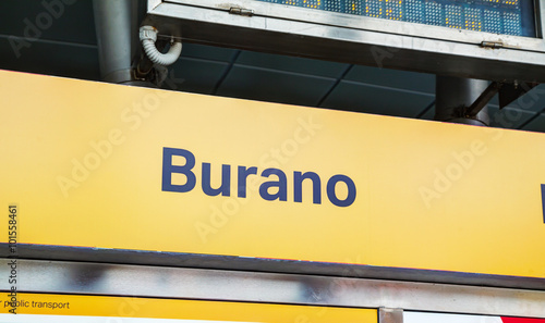 Burano sign at the vaporetto stop