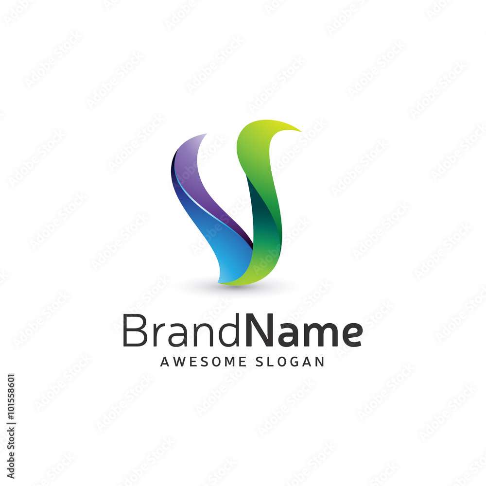Abstract Color Flame Letter V Logo Abstract Color Flame Letter V Logo