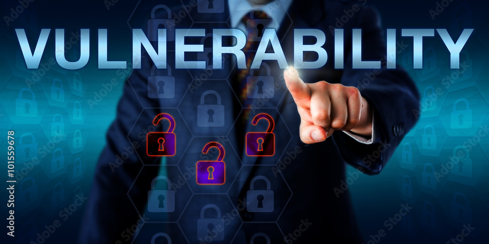 Canvas Print Attacker Pressing VULNERABILITY Onscreen